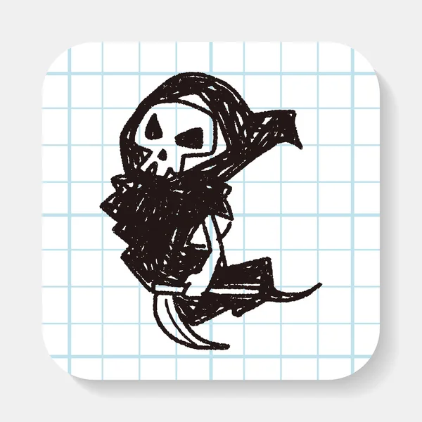 Doodle Ceifador Grim — Vetor de Stock