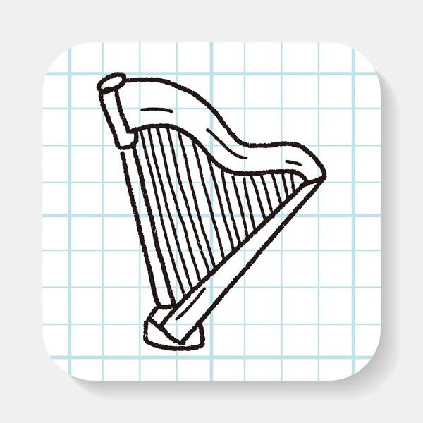 Harpa doodle — Stock vektor