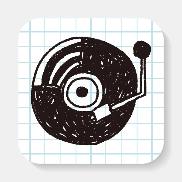 Doodle-Musik-Disk — Stockvektor
