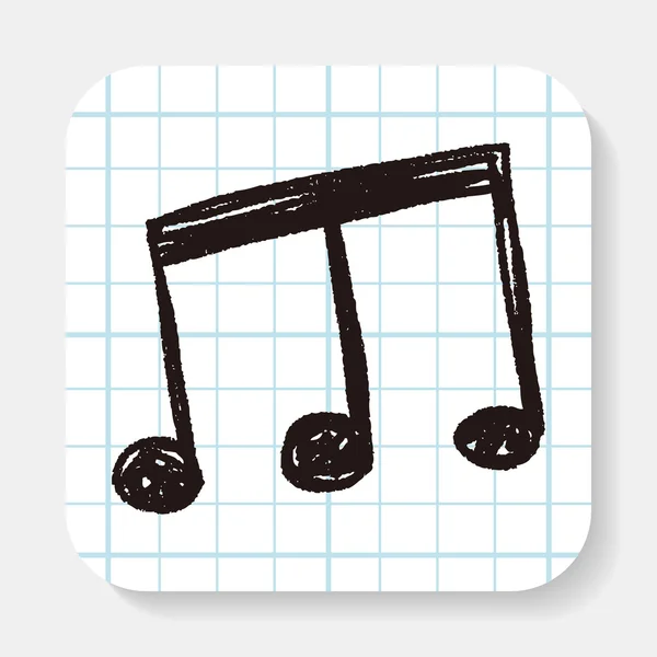 Nota musical doodle — Vetor de Stock