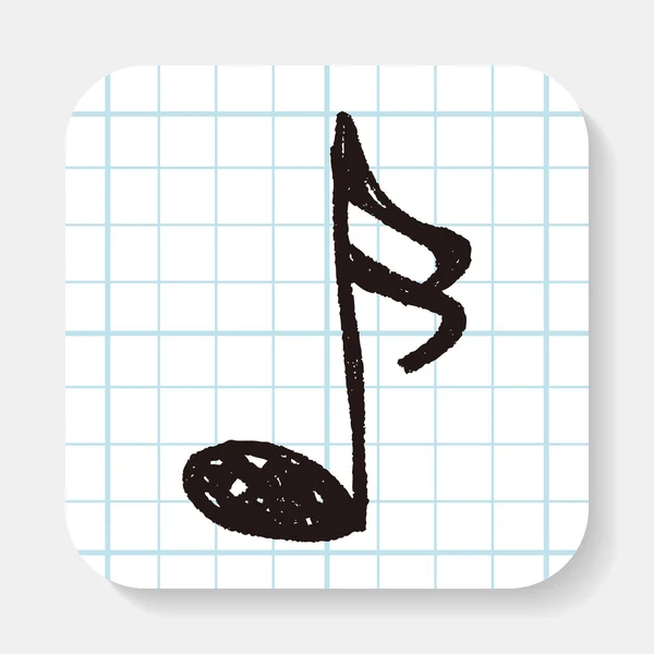 Nota musical doodle — Vector de stock