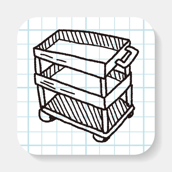 ツール台車落書き — ストックベクタ