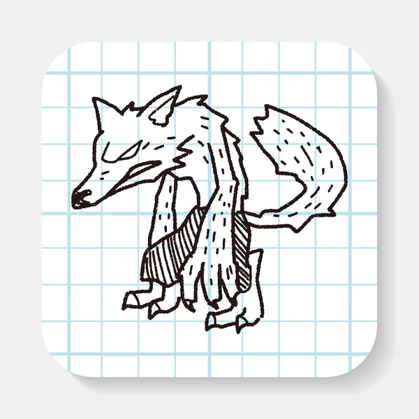 Weerwolf doodle — Stockvector