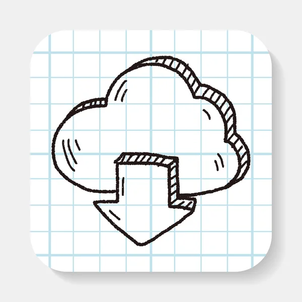 Internet Cloud Doodle Zeichnung — Stockvektor