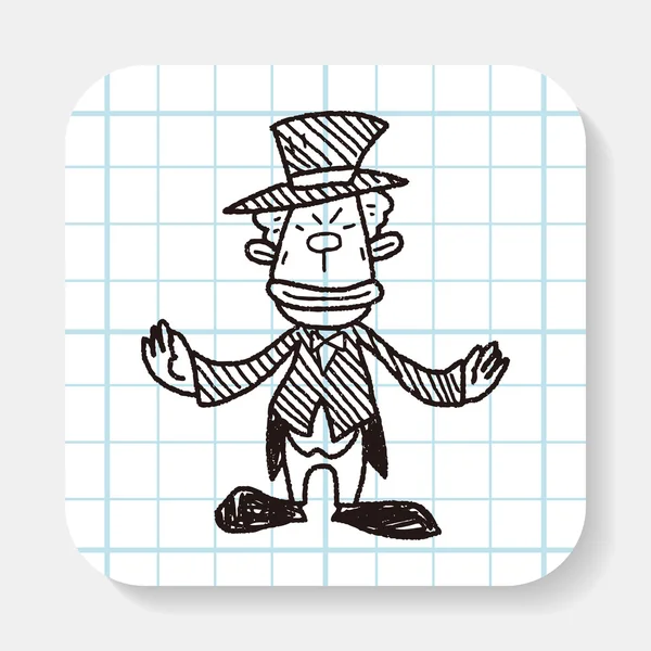 Klaun doodle výkresu — Stockový vektor