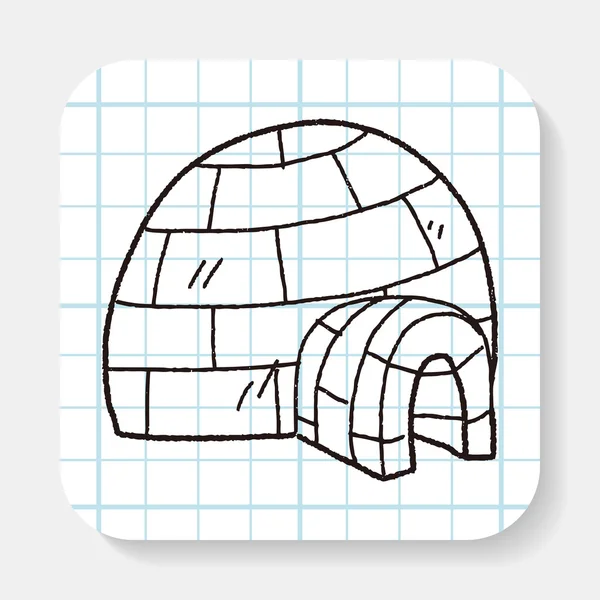 Igloo doodle — Stok Vektör