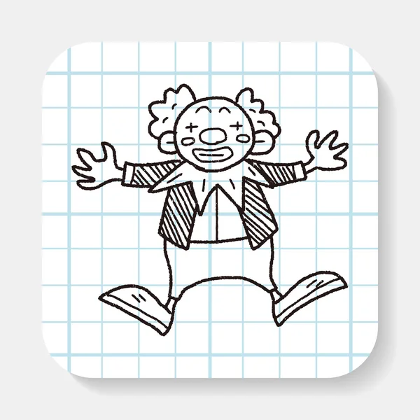 Clown-Doodle-Zeichnung — Stockvektor