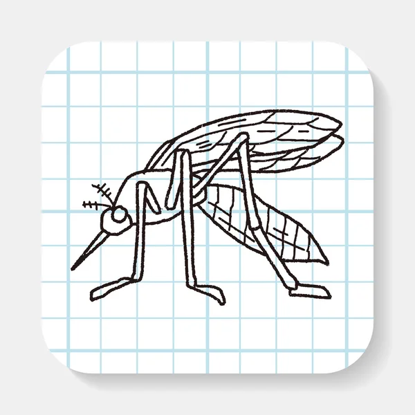 Sivrisinek doodle — Stok Vektör