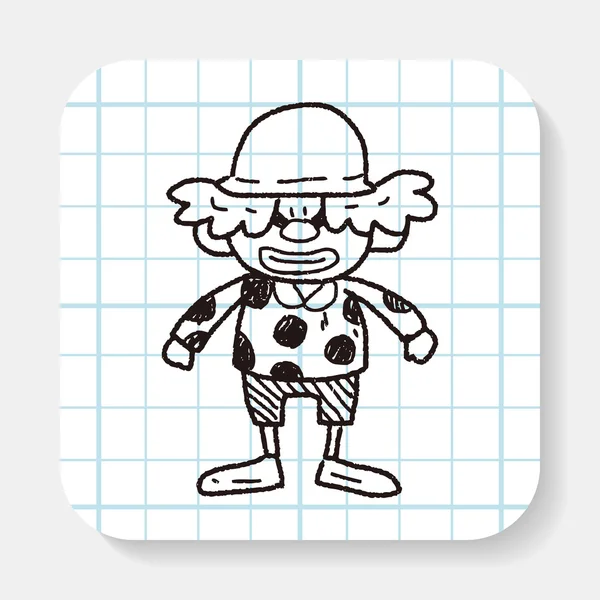 Clown-Doodle-Zeichnung — Stockvektor