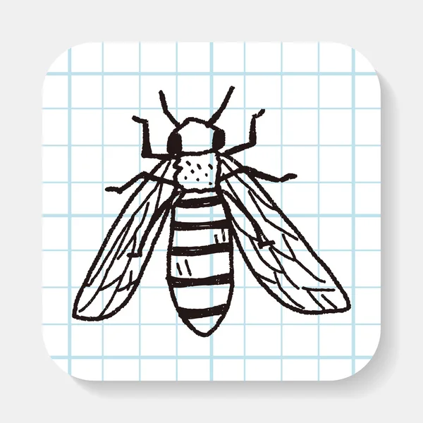Bee doodle — Stock vektor