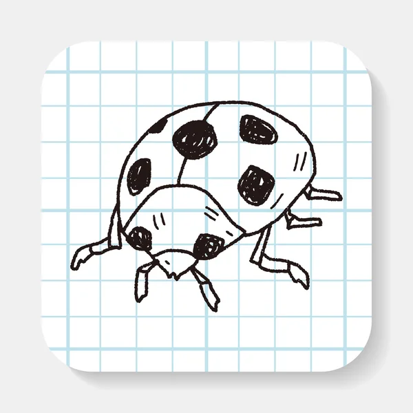 Ladybug doodle — Stock Vector