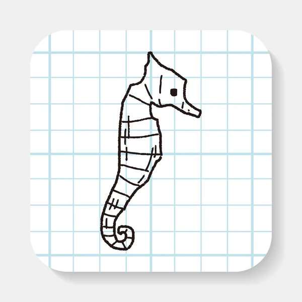 Hippocampus doodle — Stock Vector