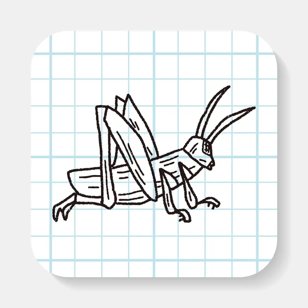Grasshopper doodle — Stock Vector