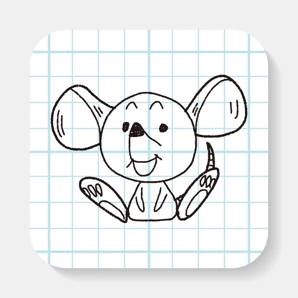 Chinese dierenriem muis doodle tekening — Stockvector