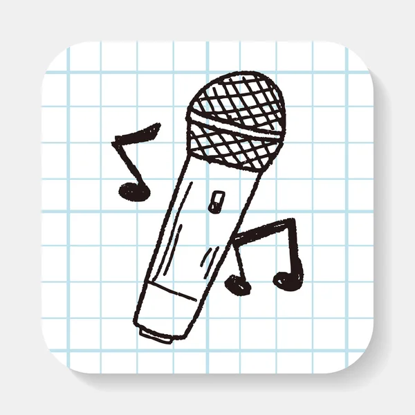 Doodle-Mikrofon — Stockvektor