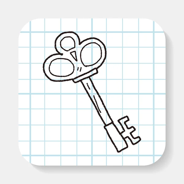 Gammal nyckel doodle — Stock vektor