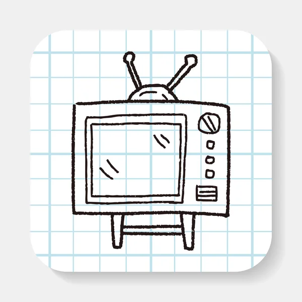 Doodle tv — Vetor de Stock