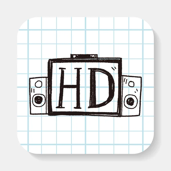 HD tv doodle — Stockový vektor