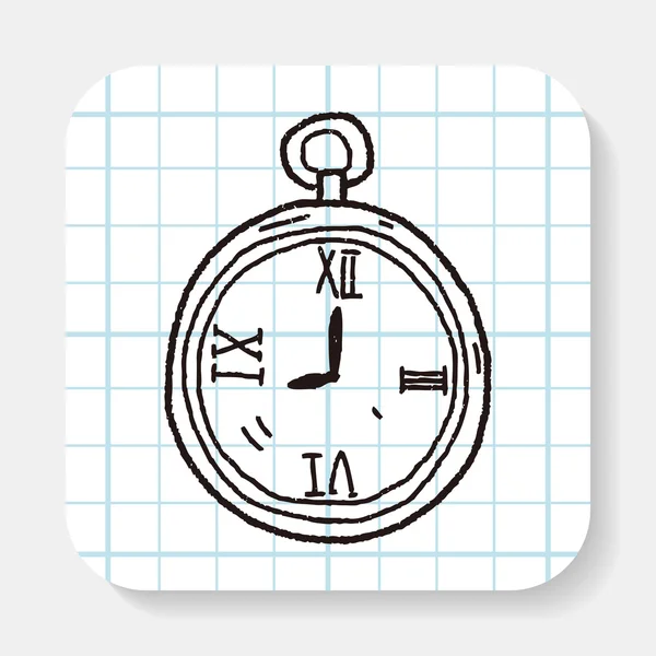 Reloj de garabato — Vector de stock