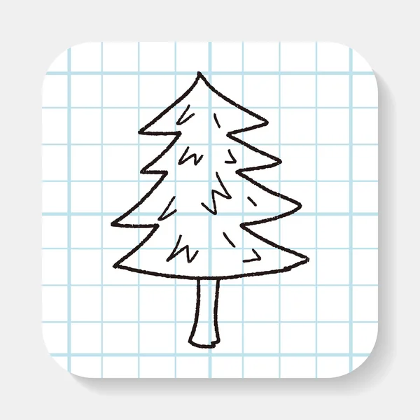 Christmas tree doodle drawing — Stock Vector