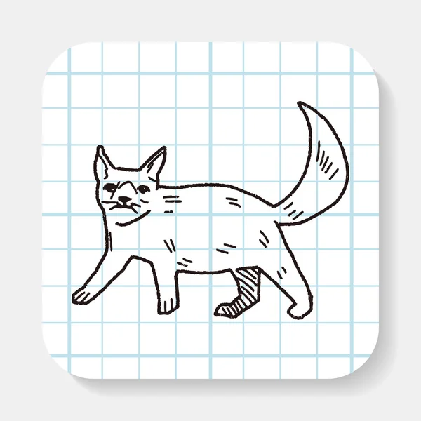 Kat doodle tekening — Stockvector