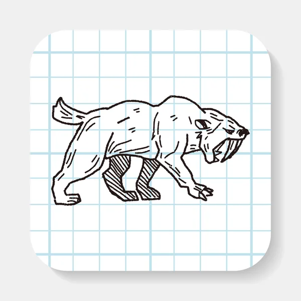 Smilodon doodle — Stockvector