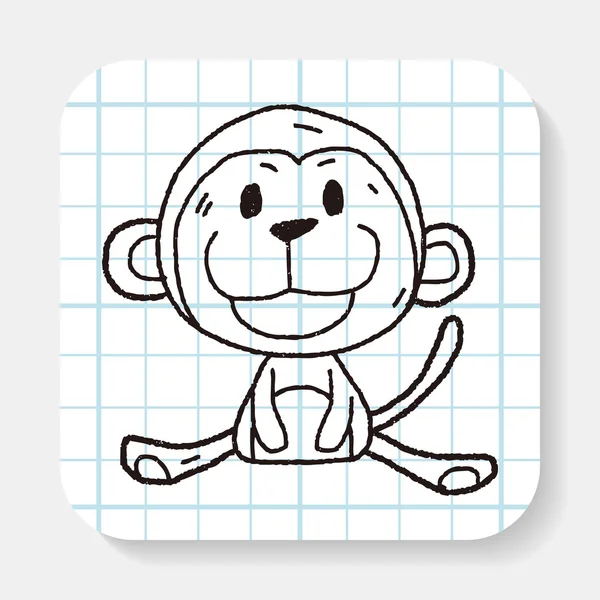 Chinese dierenriem aap doodle tekening — Stockvector