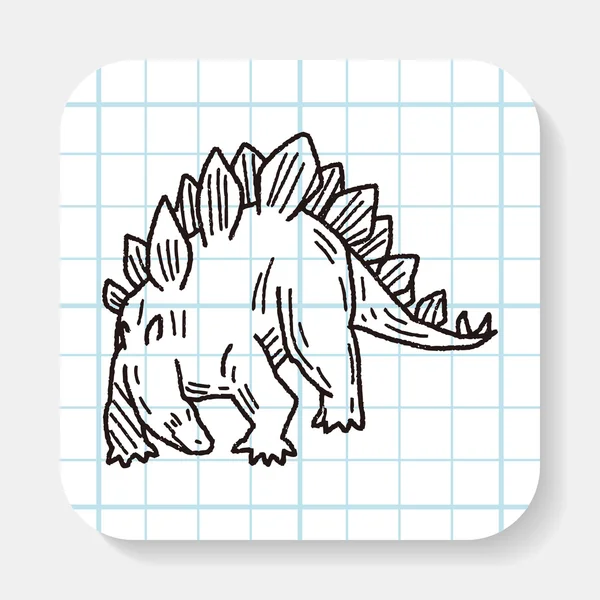 Stegosaurus-Dinosaurier-Doodle — Stockvektor