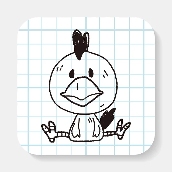 Κοτόπουλο κινεζικής zodiac doodle σχέδιο — Διανυσματικό Αρχείο