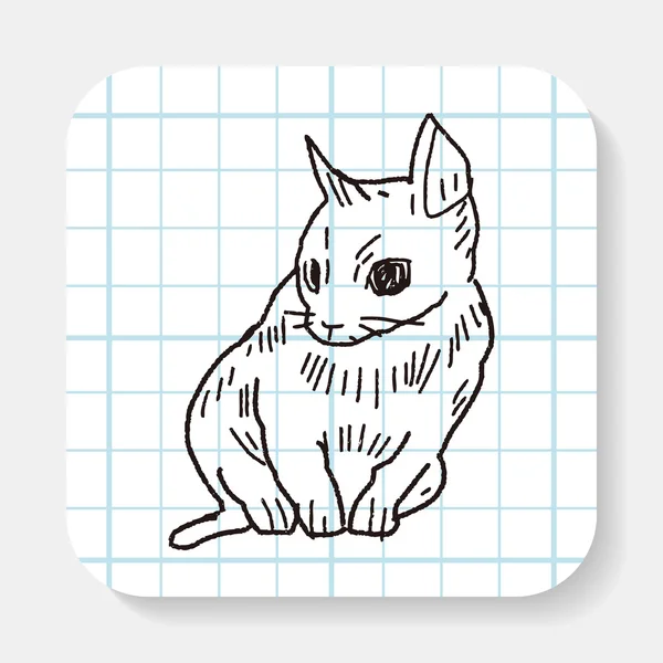 Kat doodle tekening — Stockvector