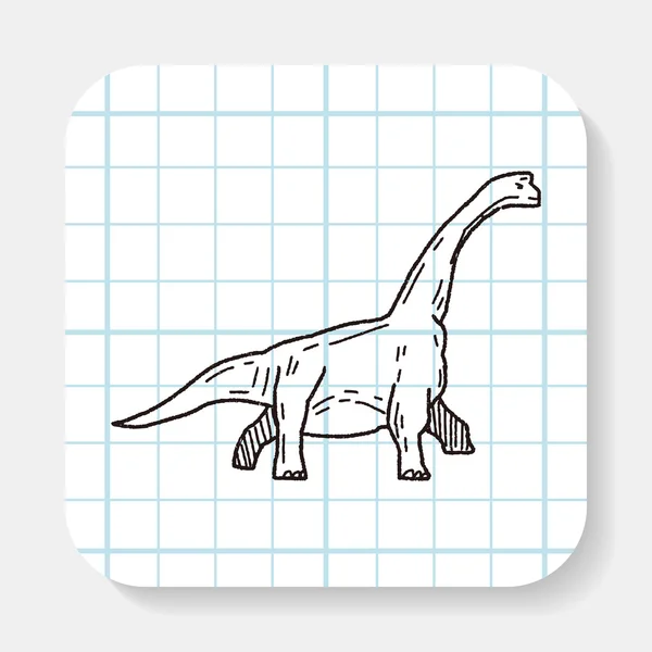 Brontosaurus dinosaur doodle — Stock Vector