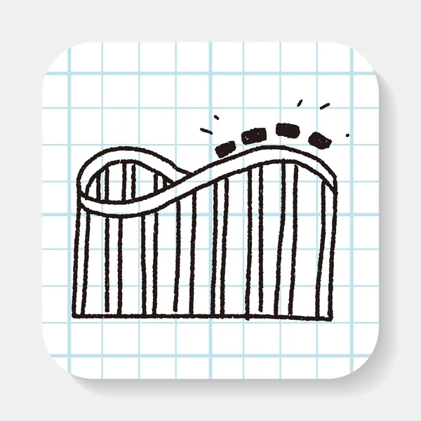 Roller coaster doodle — Stock Vector