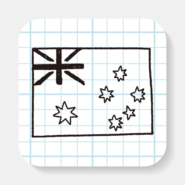 Doodle vlajka Austrálie — Stockový vektor