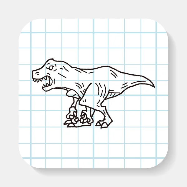 Tyrannosaurus dinosaur doodle — Stock Vector