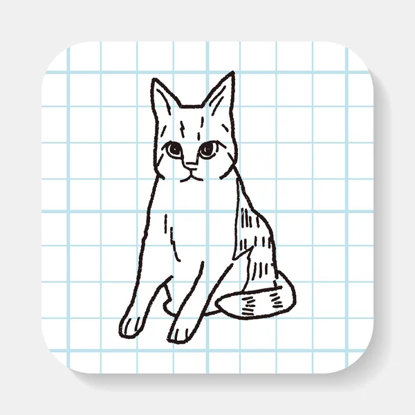 Kat doodle tekening — Stockvector