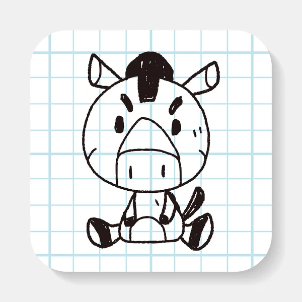 Kinesiska zodiaken häst doodle ritning — Stock vektor