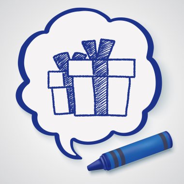 hediye kutusu simgesini öğe doodle