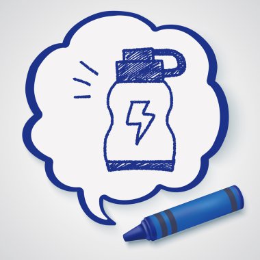 enerji içecek simgesi öğe doodle