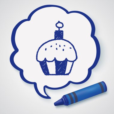 cupcake doodle çizim simgesini öğesi