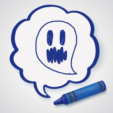 hayalet doodle çizim simgesini öğesi