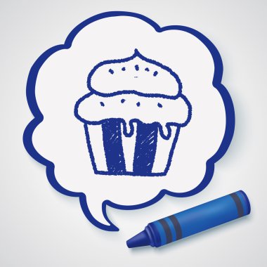 cupcake doodle çizim simgesini öğesi