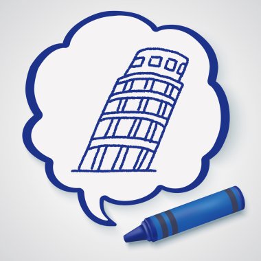 Doodle Leaning Tower of Pisa simgesi öğesi