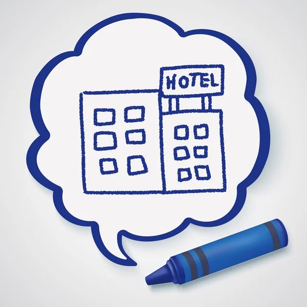 Doodle hotel ikonen element — Stock vektor