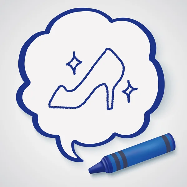 Doodle Zapatos de tacón alto icono elemento — Vector de stock