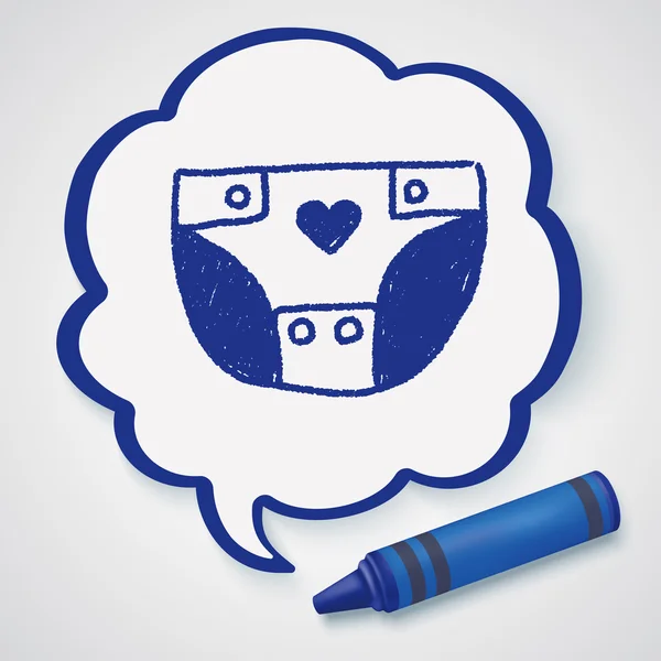 Diapers doodle drawing vector illustration — Stock Vector © hchjjl