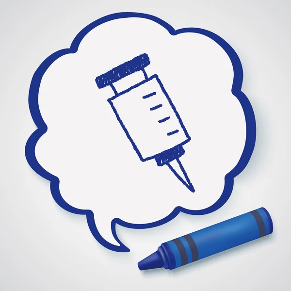 Syringes doodle drawing icon element — Stock Vector