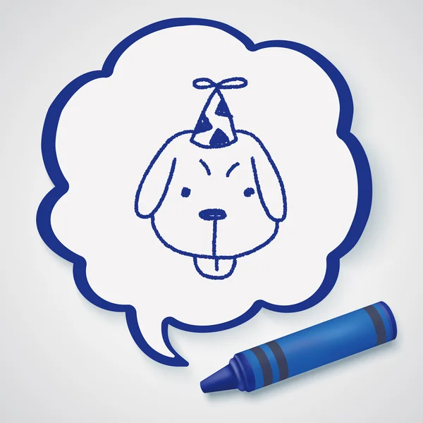 Doodle elemento icona cane compleanno — Vettoriale Stock
