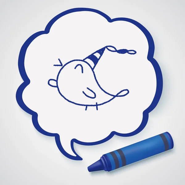 Doodle birthday bird icon element — Stock Vector