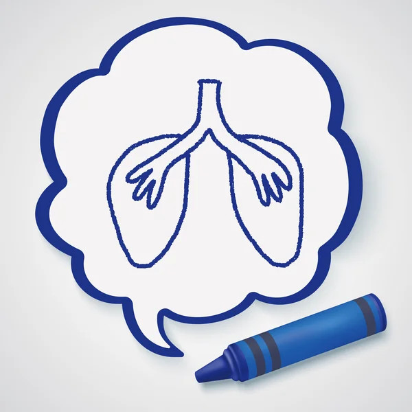 Doodle akciğer simgesi öğesi — Stok Vektör