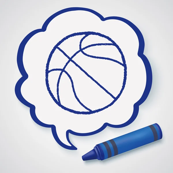 Doodle kosárlabda ikon elem — Stock Vector
